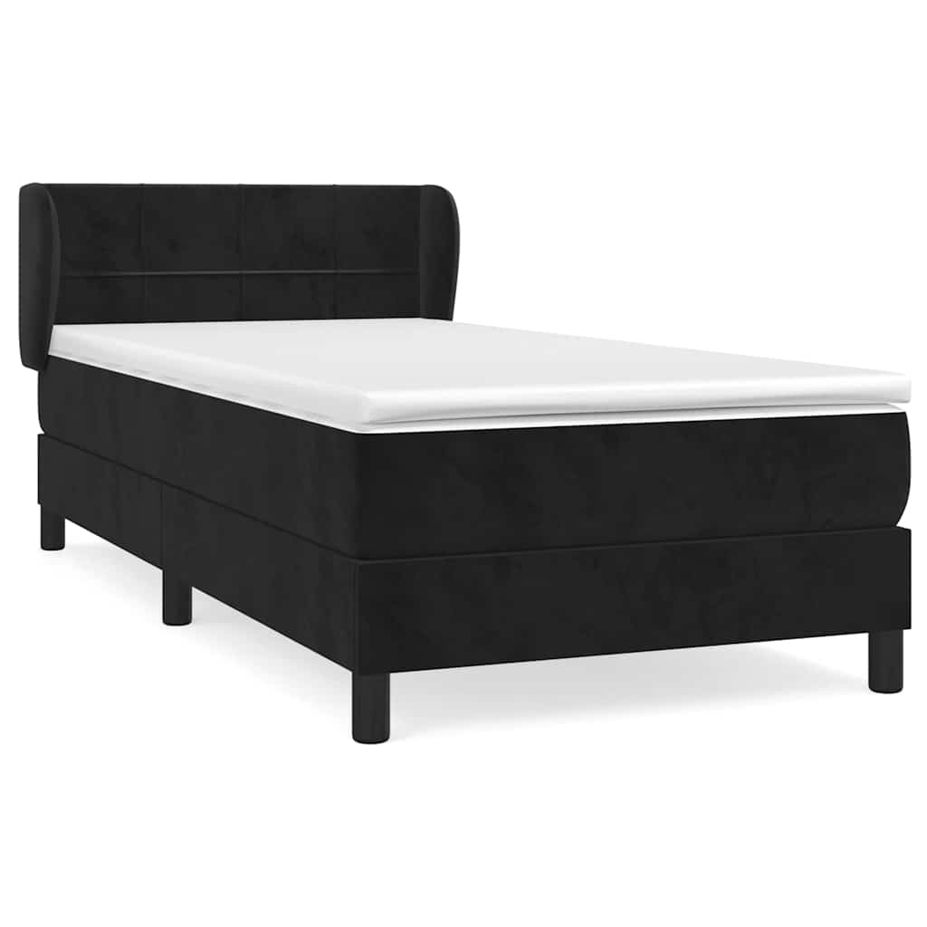 Box spring krevet s madracem crni 90x190 cm baršunasti