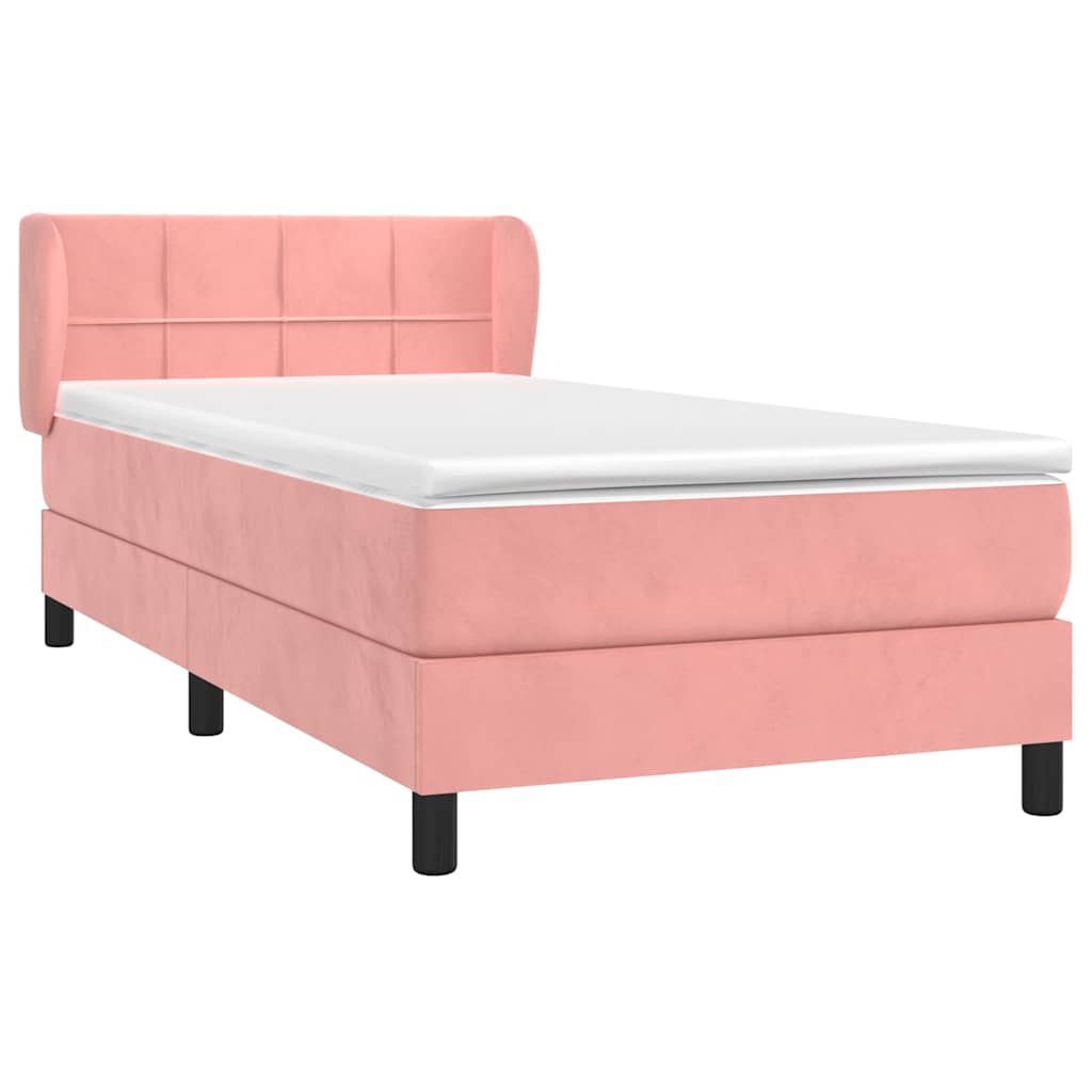 Box spring krevet s madracem ružičasti 90x190 cm baršunasti