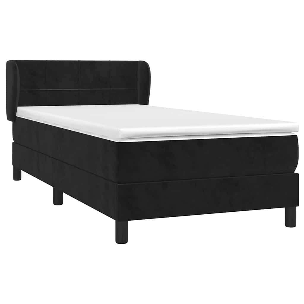 Box spring krevet s madracem crni 90x200 cm baršunasti