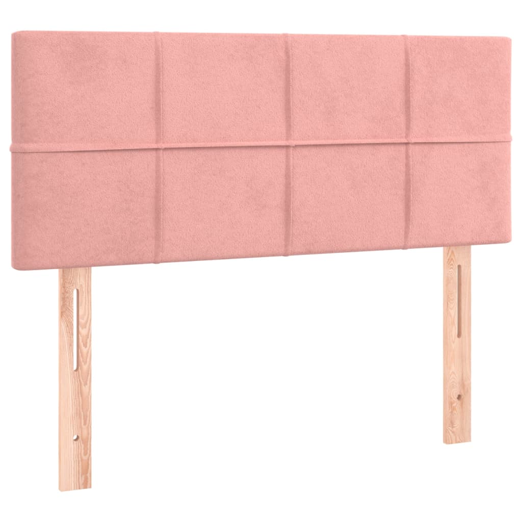 Box spring krevet s madracem ružičasti 90x200 cm baršunasti