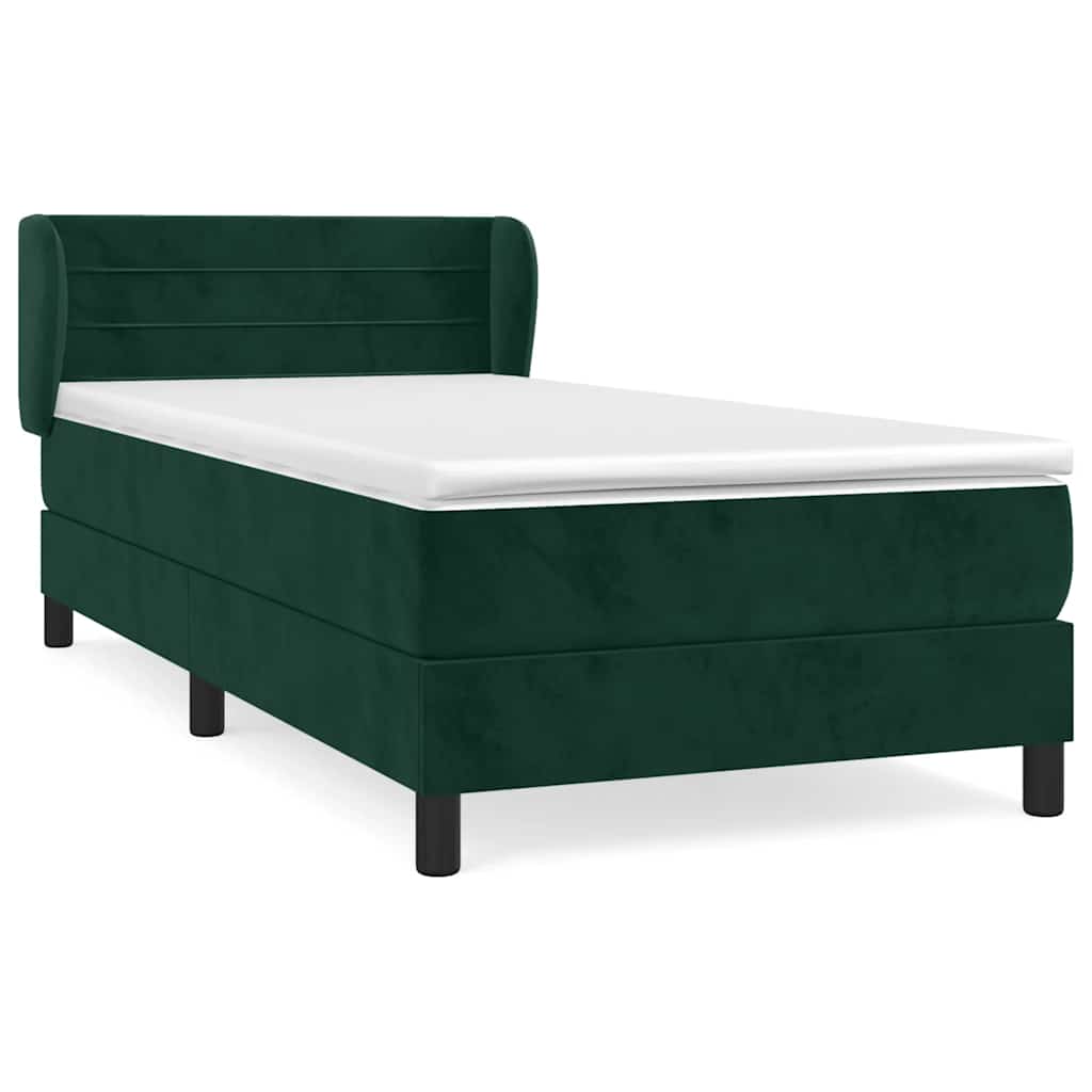 Box spring krevet s madracem tamnozeleni 100x200 cm baršunasti