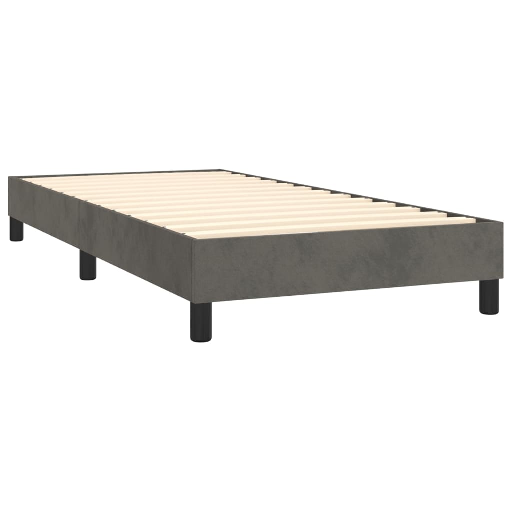 Box spring krevet s madracem tamnosivi 80 x 200 cm baršunasti