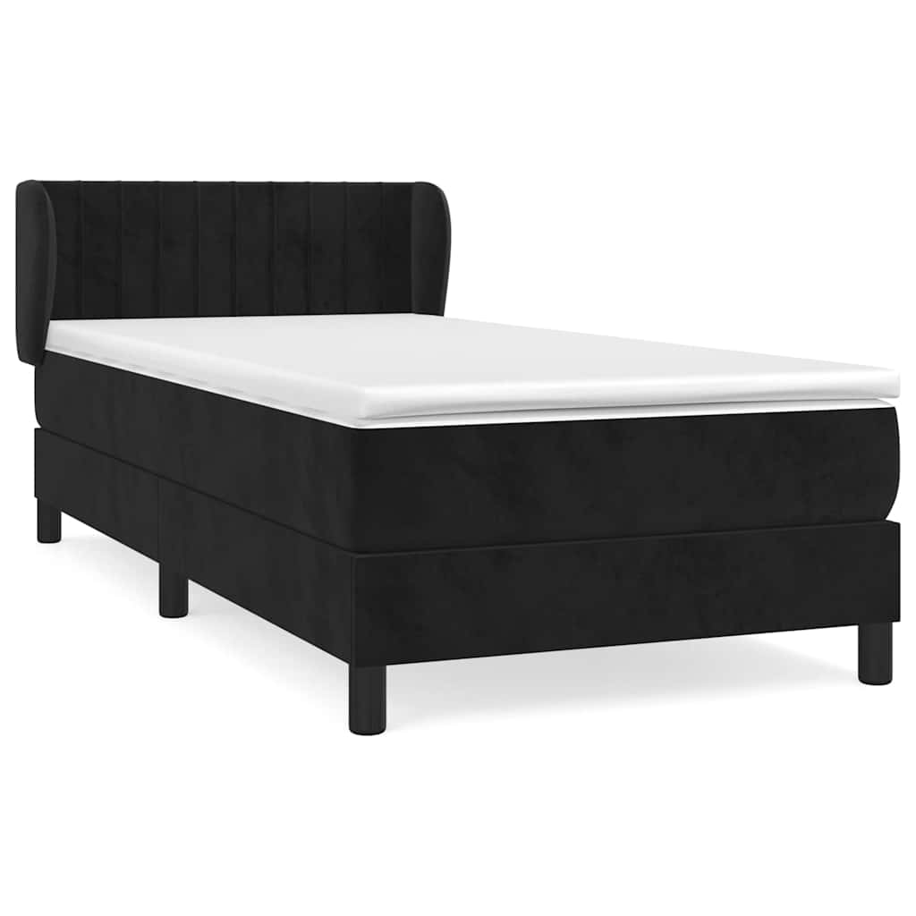 Box spring krevet s madracem crni 90x190 cm baršunasti