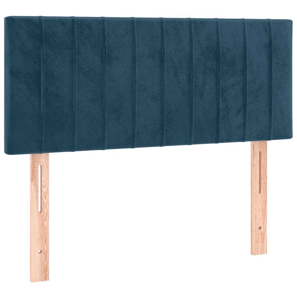 Box spring krevet s madracem tamnoplavi 90x190 cm baršunasti