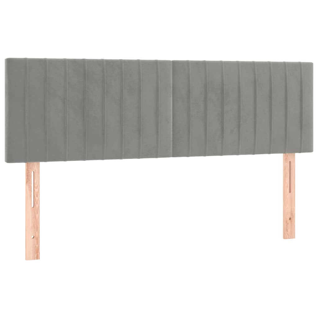 Krevet s oprugama i madracem svjetlosivi 140x190 cm baršunasti
