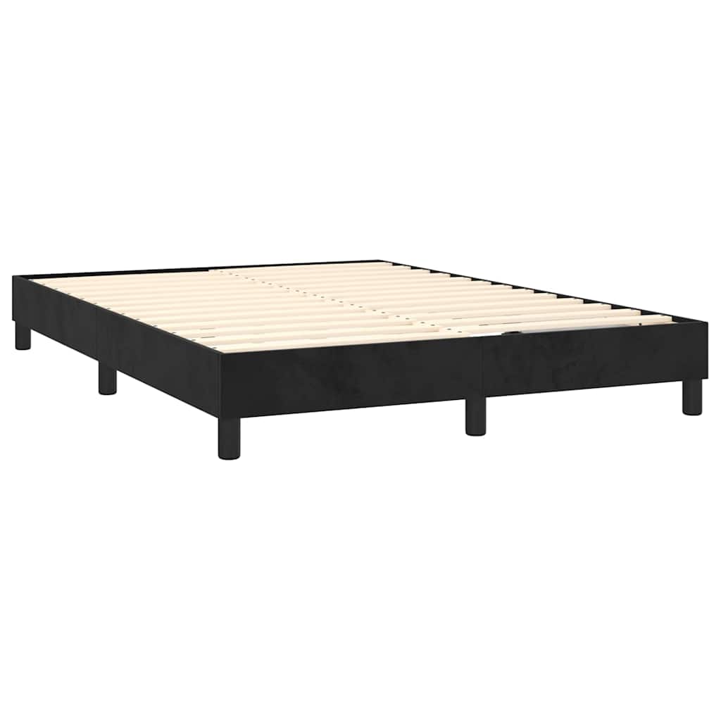 Krevet s oprugama i madracem crni 140 x 190 cm baršunasti