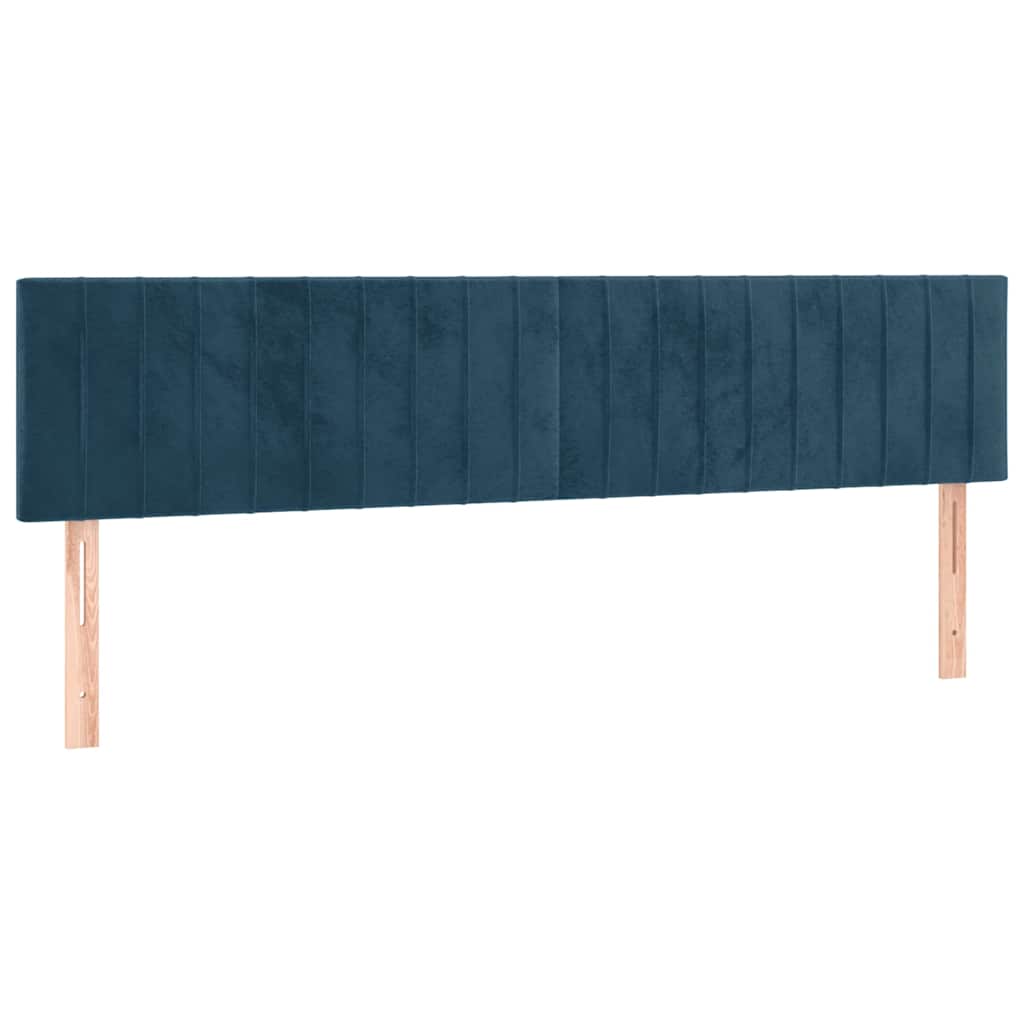 Krevet s oprugama i madracem tamnoplavi 160x200 cm baršunasti