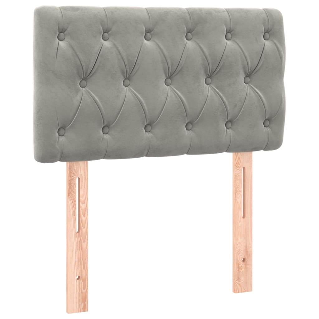 Box spring krevet s madracem svjetlosivi 80 x 200 cm baršunasti