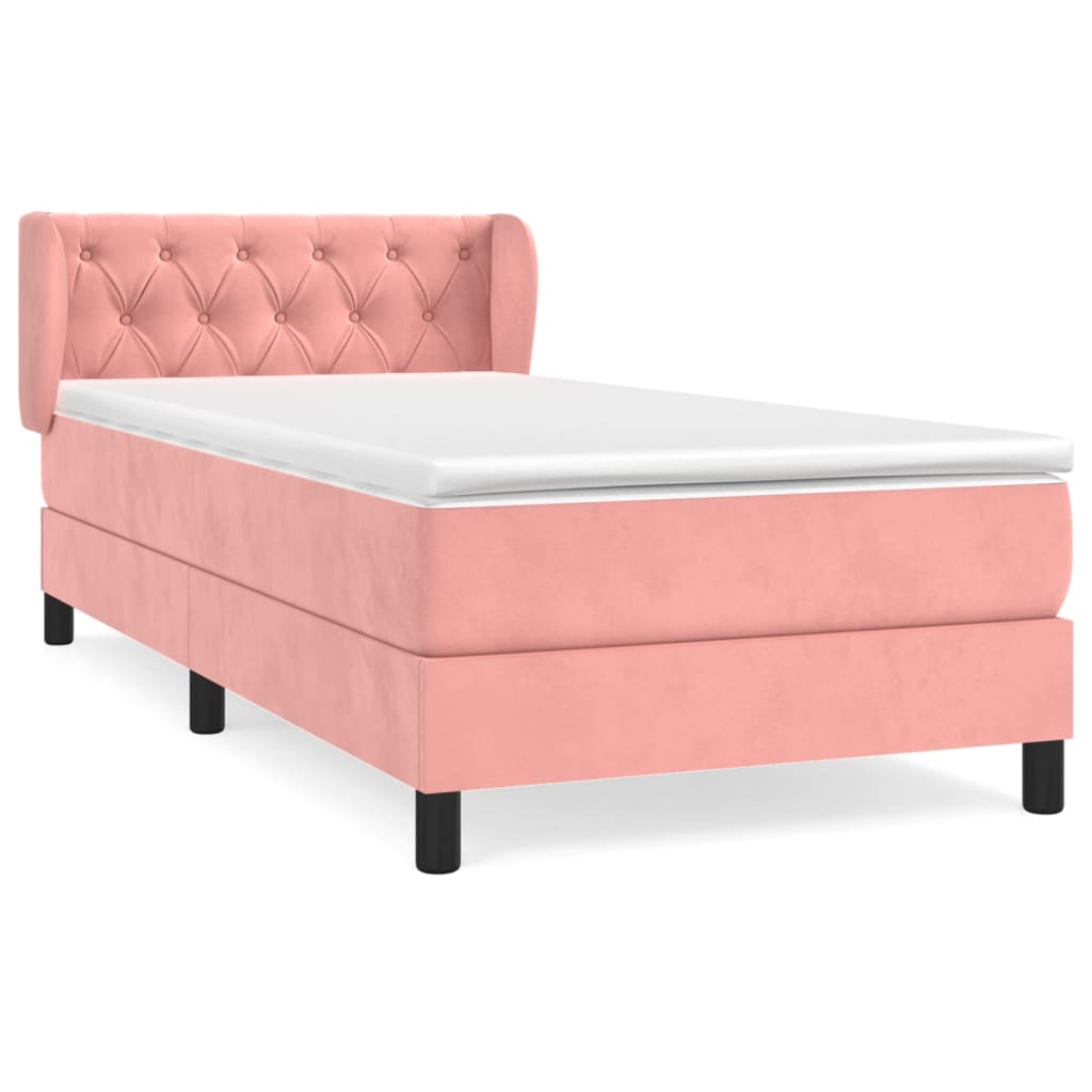 Box spring krevet s madracem ružičasti 80 x 200 cm baršunasti