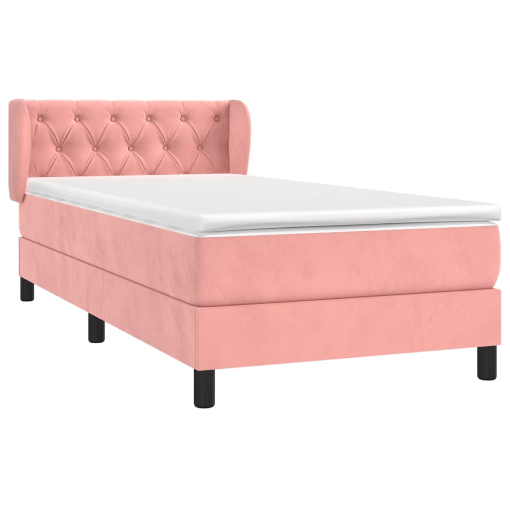 Box spring krevet s madracem ružičasti 80 x 200 cm baršunasti
