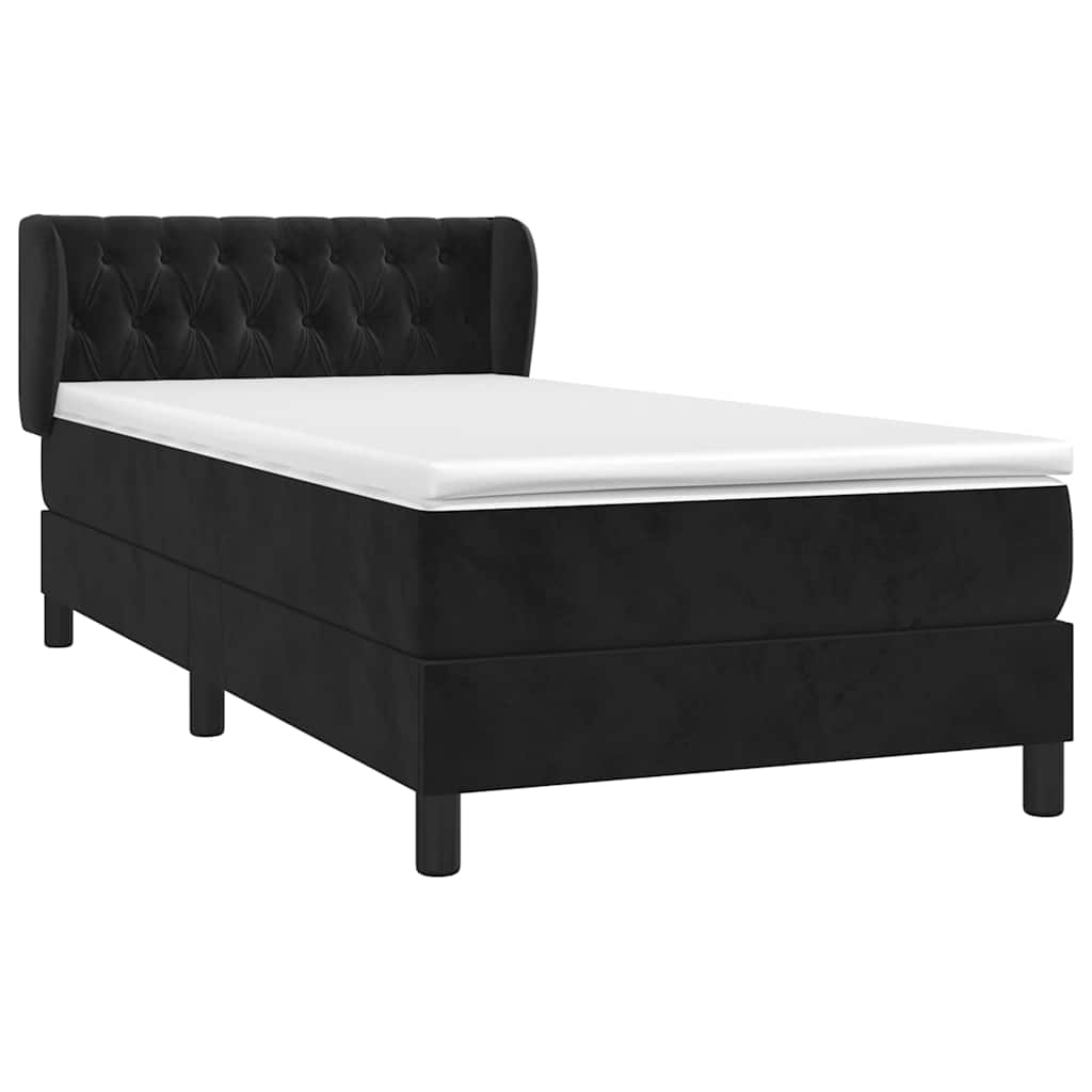 Box spring krevet s madracem crni 90x190 cm baršunasti