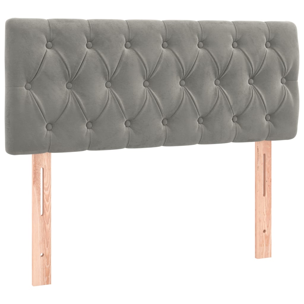 Box spring krevet s madracem svjetlosivi 90x190 cm baršunasti