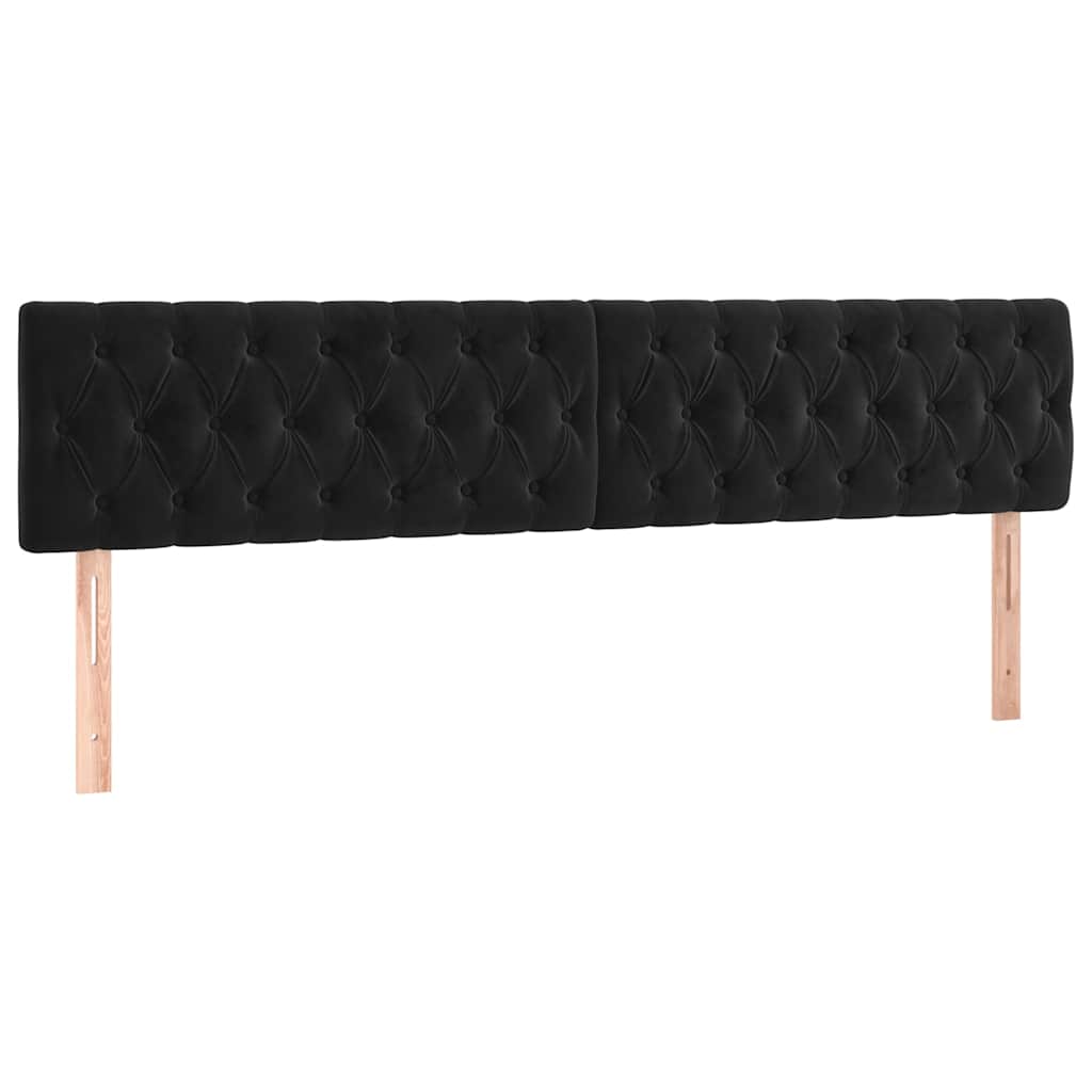 Krevet s oprugama i madracem crni 200x200 cm baršunasti