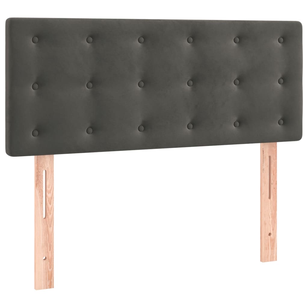 Box spring krevet s madracem tamnosivi 90x200 cm baršunasti