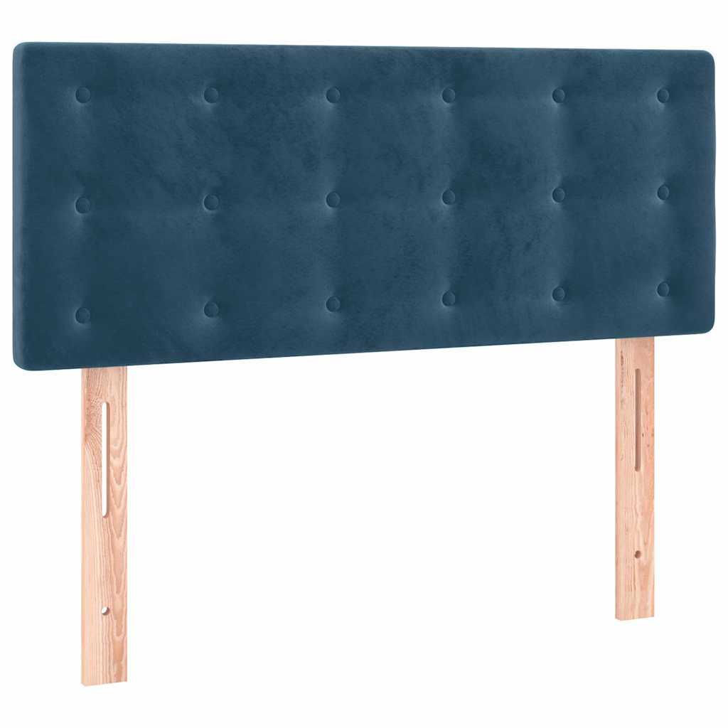 Box spring krevet s madracem tamnoplavi 90x200 cm baršunasti