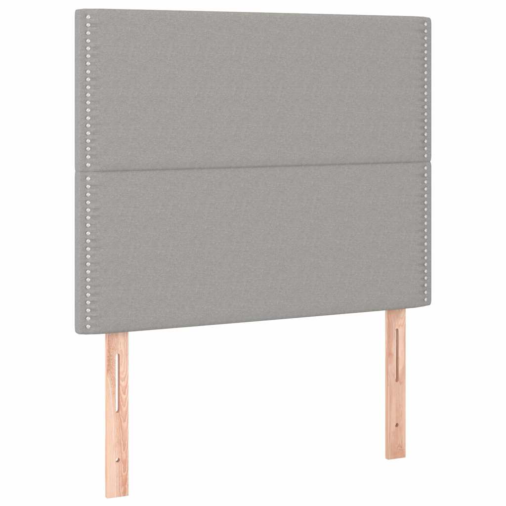 Box spring krevet s madracem svjetlosivi 90x190 cm od tkanine