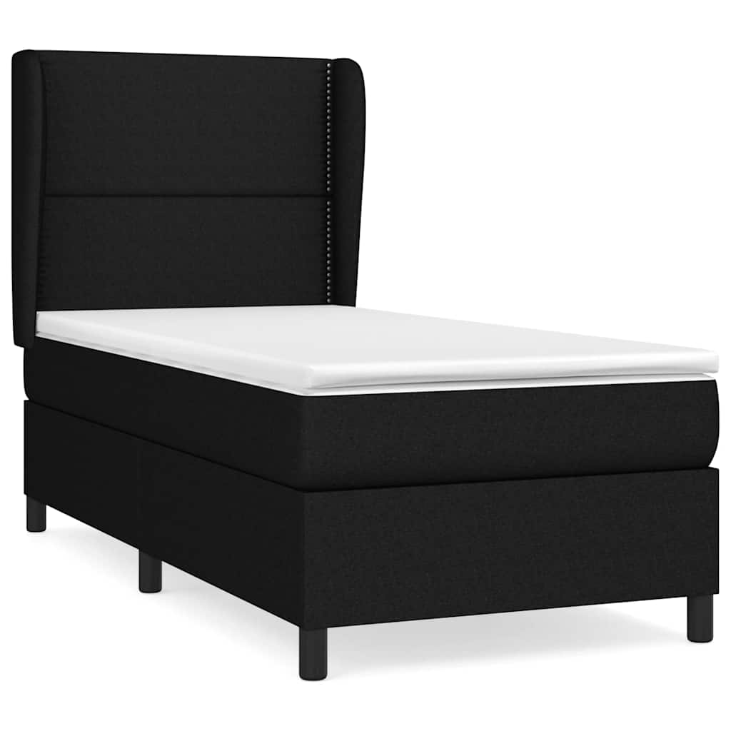 Box spring krevet s madracem crni 90x190 cm od tkanine