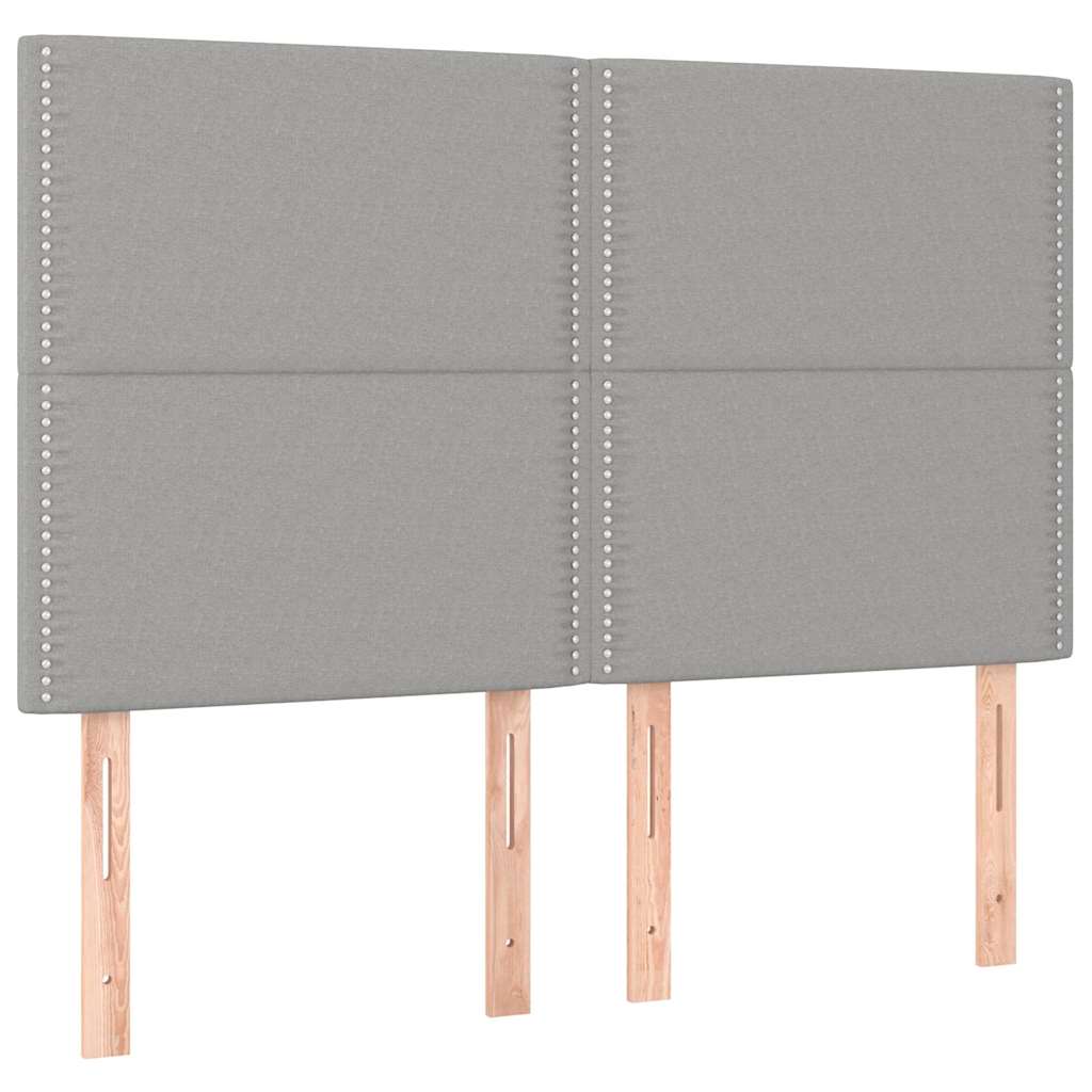 Krevet box spring s madracem svjetlosivi 140x200 cm od tkanine