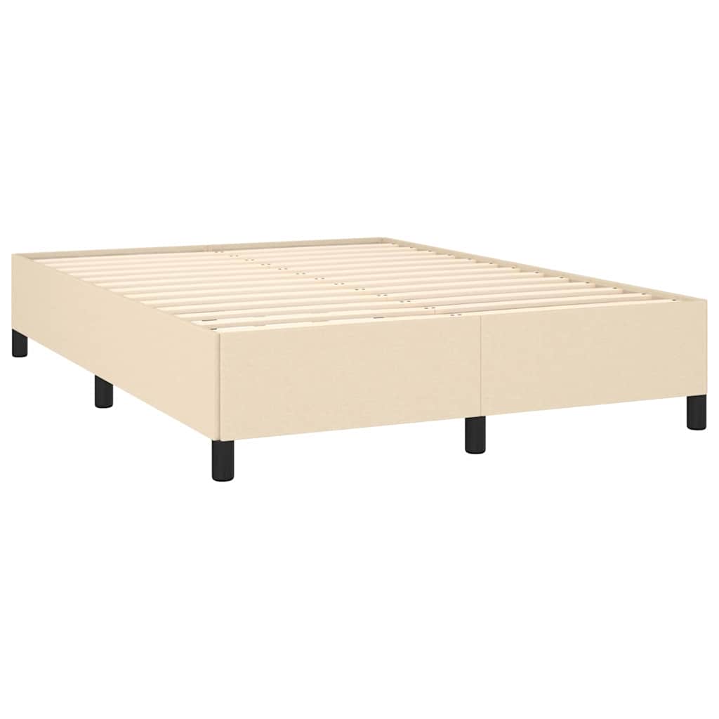 Krevet s oprugama i madracem krem 140x200 cm od tkanine