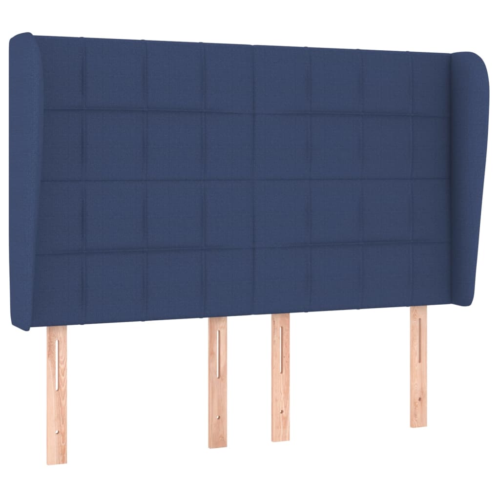 Krevet s oprugama i madracem plavi 140 x 190 cm od tkanine