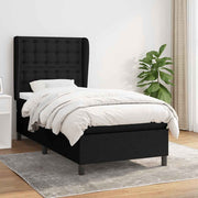 Box spring krevet s madracem crni 90x190 cm od tkanine