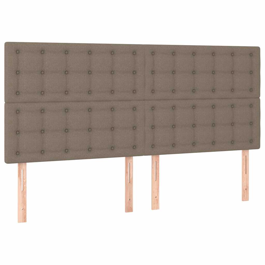 Krevet s oprugama i madracem smeđesivi 160x200 cm tkanina