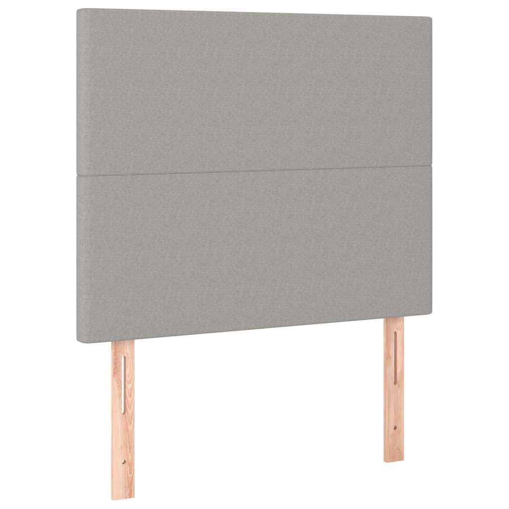 Box spring krevet s madracem svjetlosivi 90x190 cm od tkanine