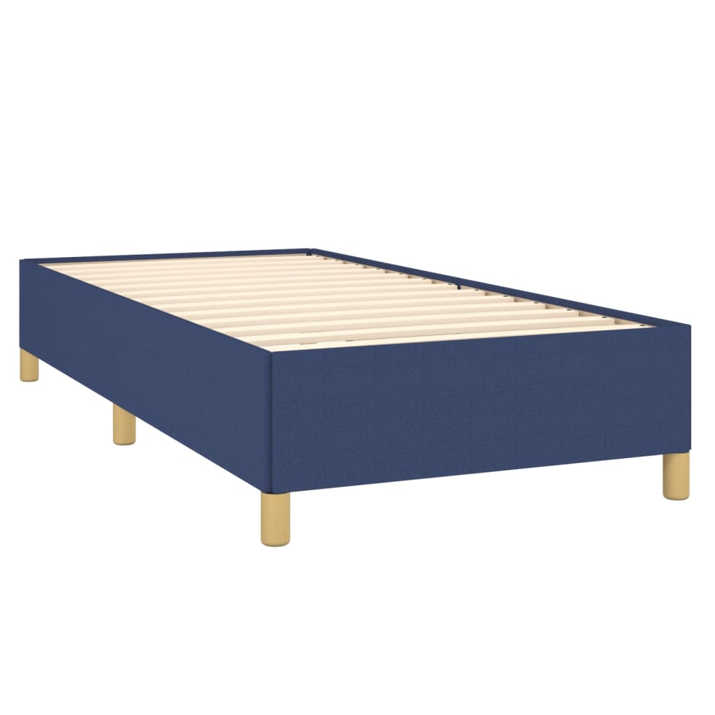 Krevet s oprugama i madracem plavi 100 x 200 cm od tkanine
