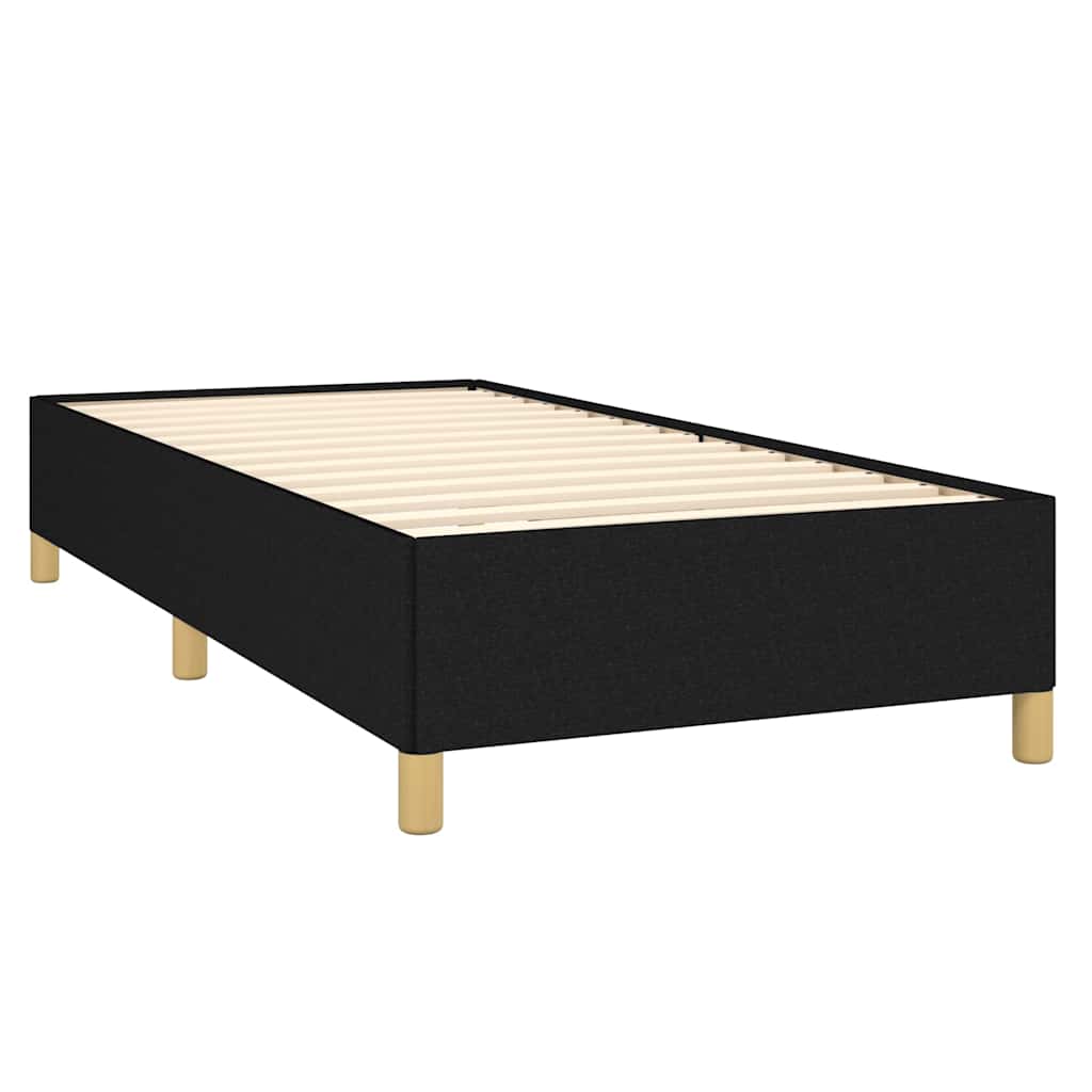 Krevet s oprugama i madracem crni 100 x 200 cm od tkanine