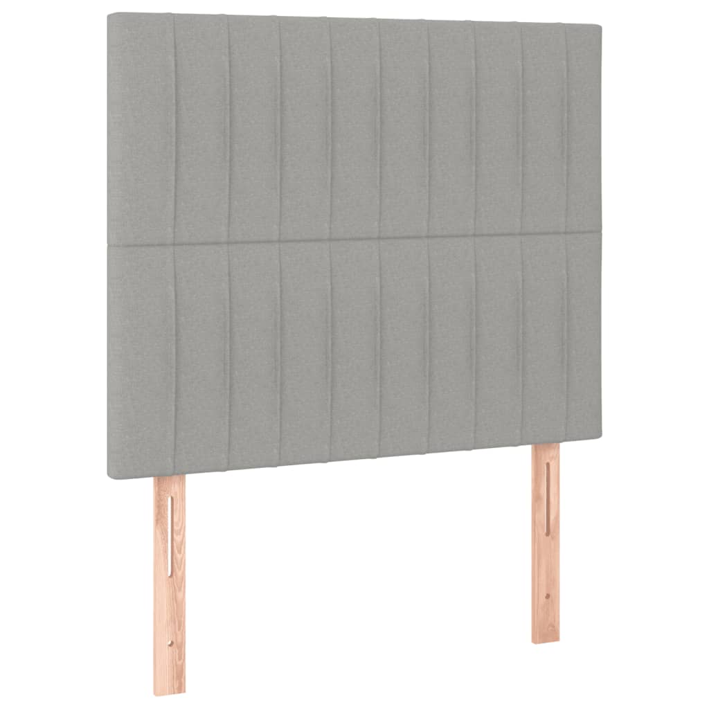 Box spring krevet s madracem svjetlosivi 90x190 cm od tkanine