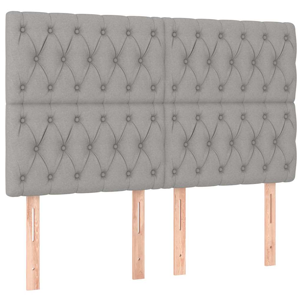 Krevet box spring s madracem svjetlosiva 160x200 cm tkanina