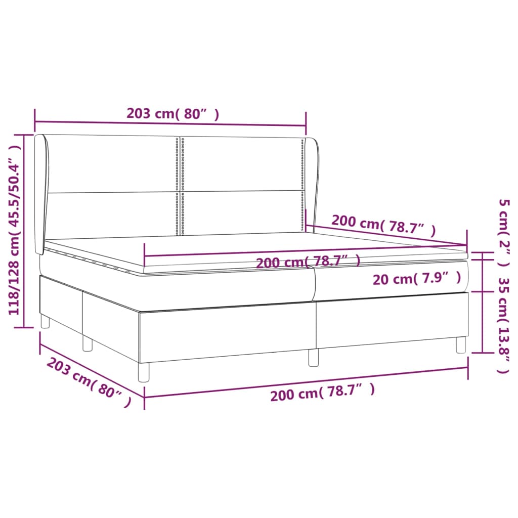 Krevet s oprugama i madracem crni 200x200 cm od umjetne kože