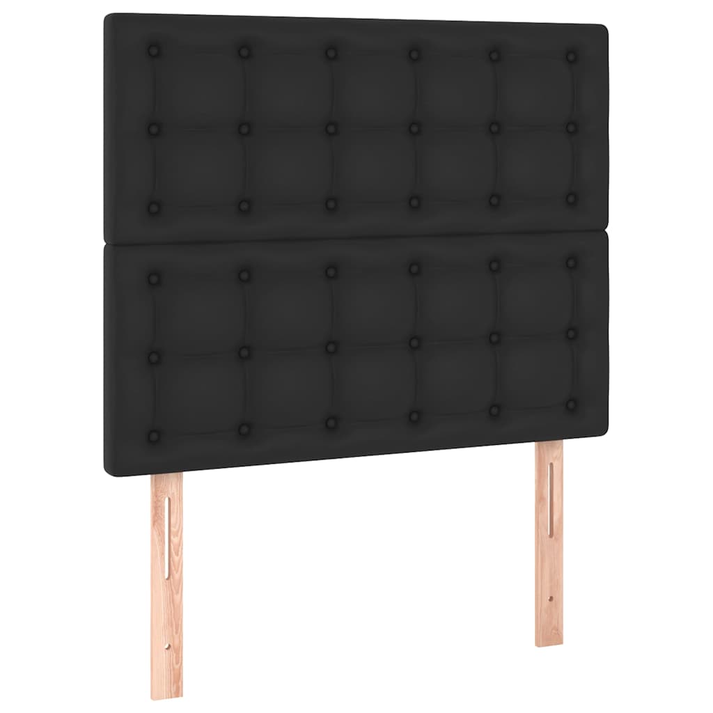 Krevet s oprugama i madracem crni 90x190 cm od umjetne kože