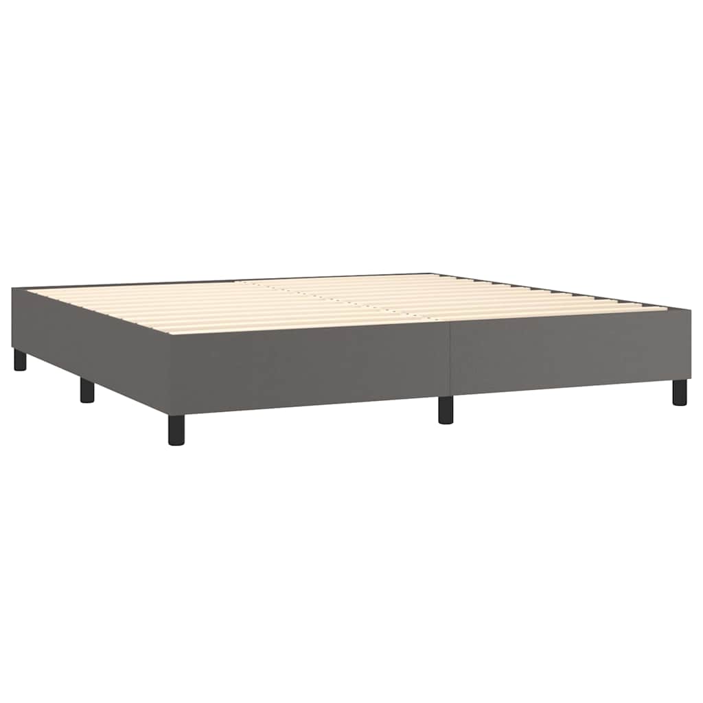 Krevet s oprugama i madracem sivi 200x200 cm od umjetne kože