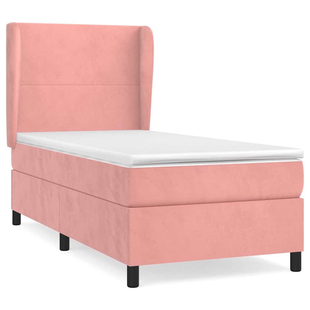 Box spring krevet s madracem ružičasti 100x200 cm baršunasti