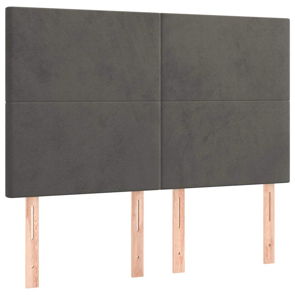 Krevet s oprugama i madracem tamnosivi 140x190 cm baršunasti