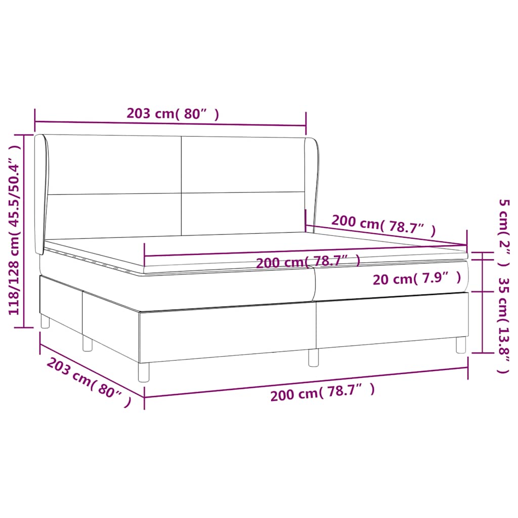 Krevet s oprugama i madracem tamnoplavi 200x200 cm baršunasti