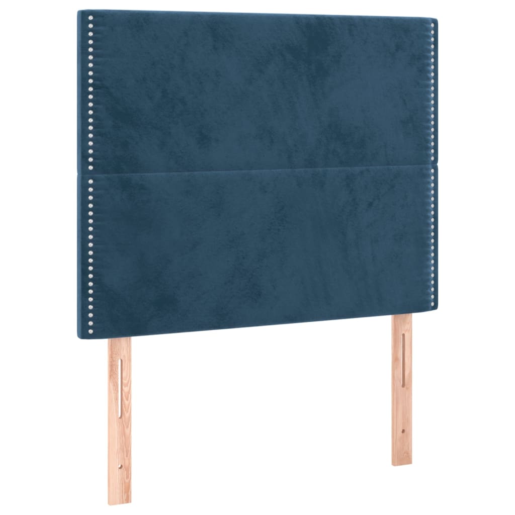 Box spring krevet s madracem tamnoplavi 80 x 200 cm baršunasti