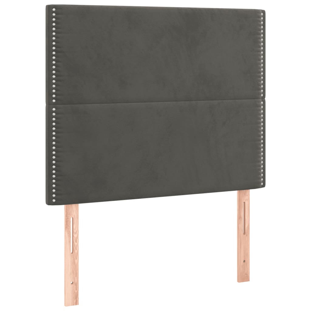 Box spring krevet s madracem tamnosivi 90x190 cm baršunasti
