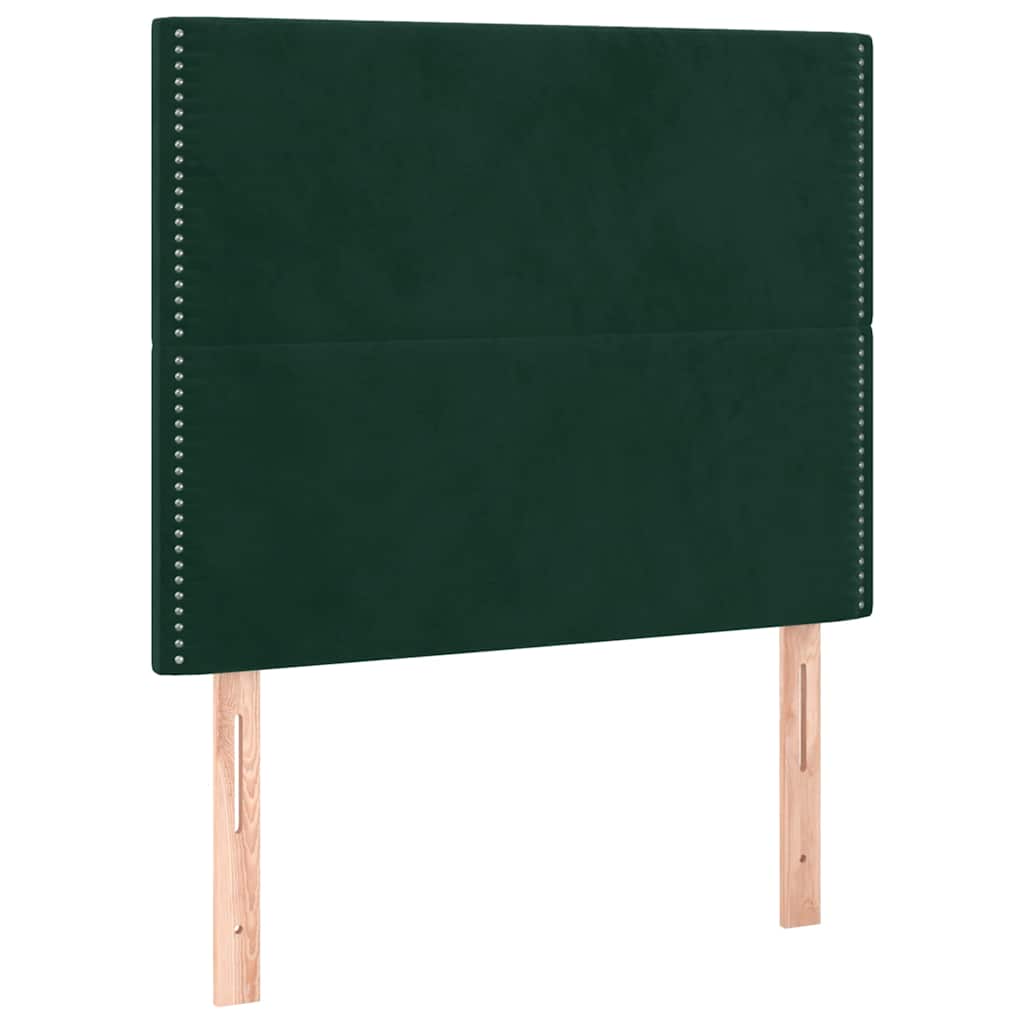 Box spring krevet s madracem tamnozeleni 90x190 cm baršunasti