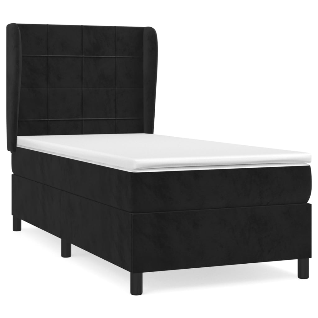 Box spring krevet s madracem crni 90x190 cm baršunasti