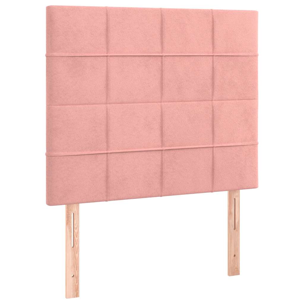 Box spring krevet s madracem ružičasti 90x200 cm baršunasti