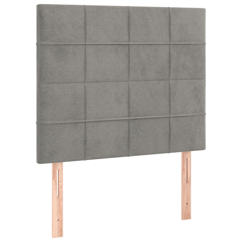 Box spring krevet s madracem svjetlosivi 100x200 cm baršunasti