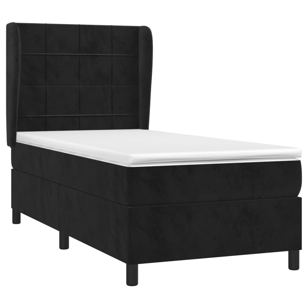 Box spring krevet s madracem crni 100x200 cm baršunasti