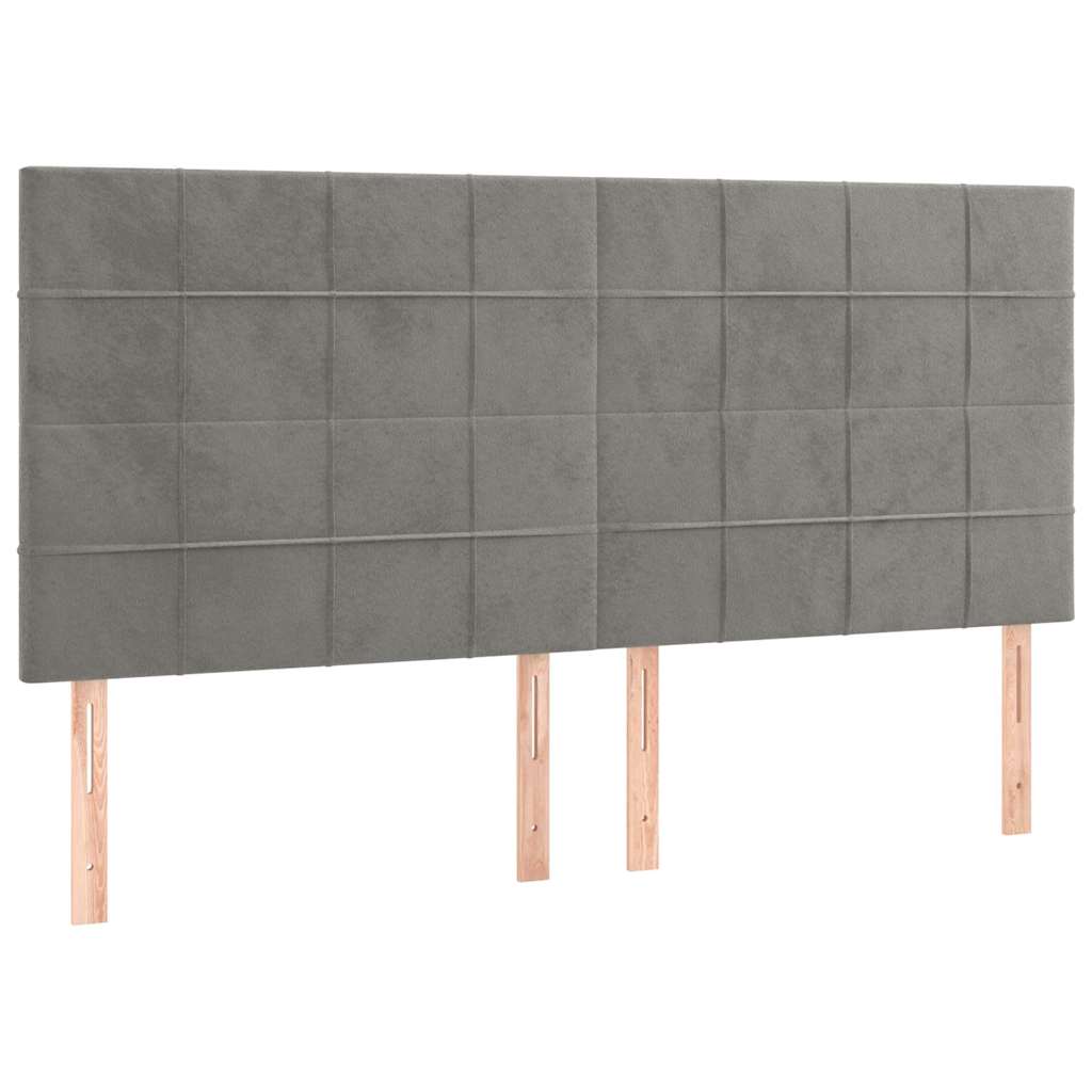 Krevet s oprugama i madracem svjetlosivi 160x200 cm baršunasti