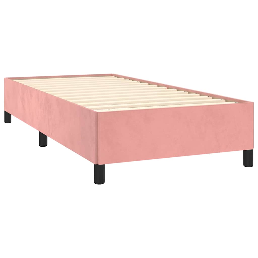 Box spring krevet s madracem ružičasti 90x200 cm baršunasti