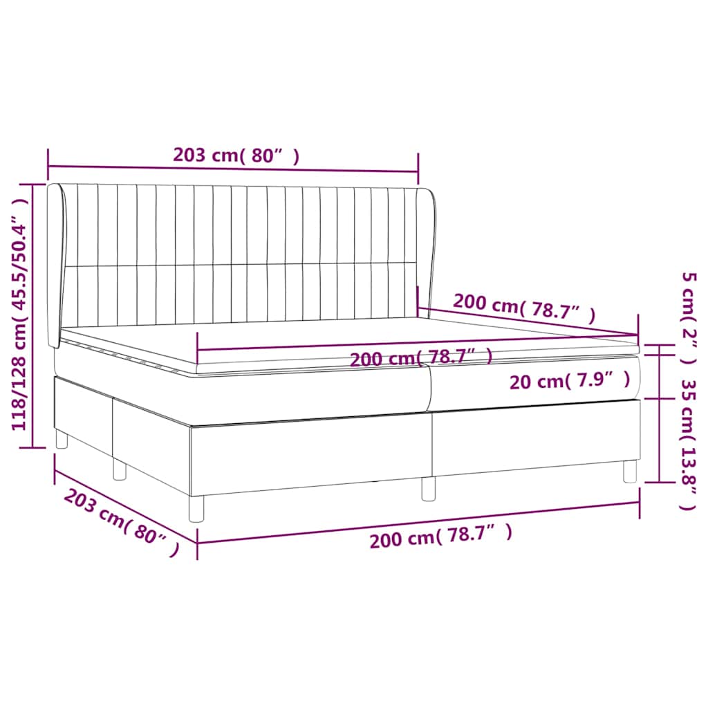 Krevet s oprugama i madracem tamnoplavi 200x200 cm baršunasti