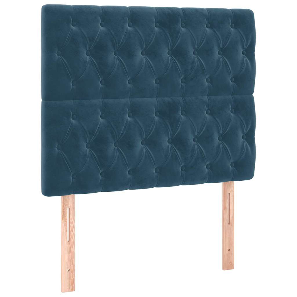 Box spring krevet s madracem tamnoplavi 90x190 cm baršunasti