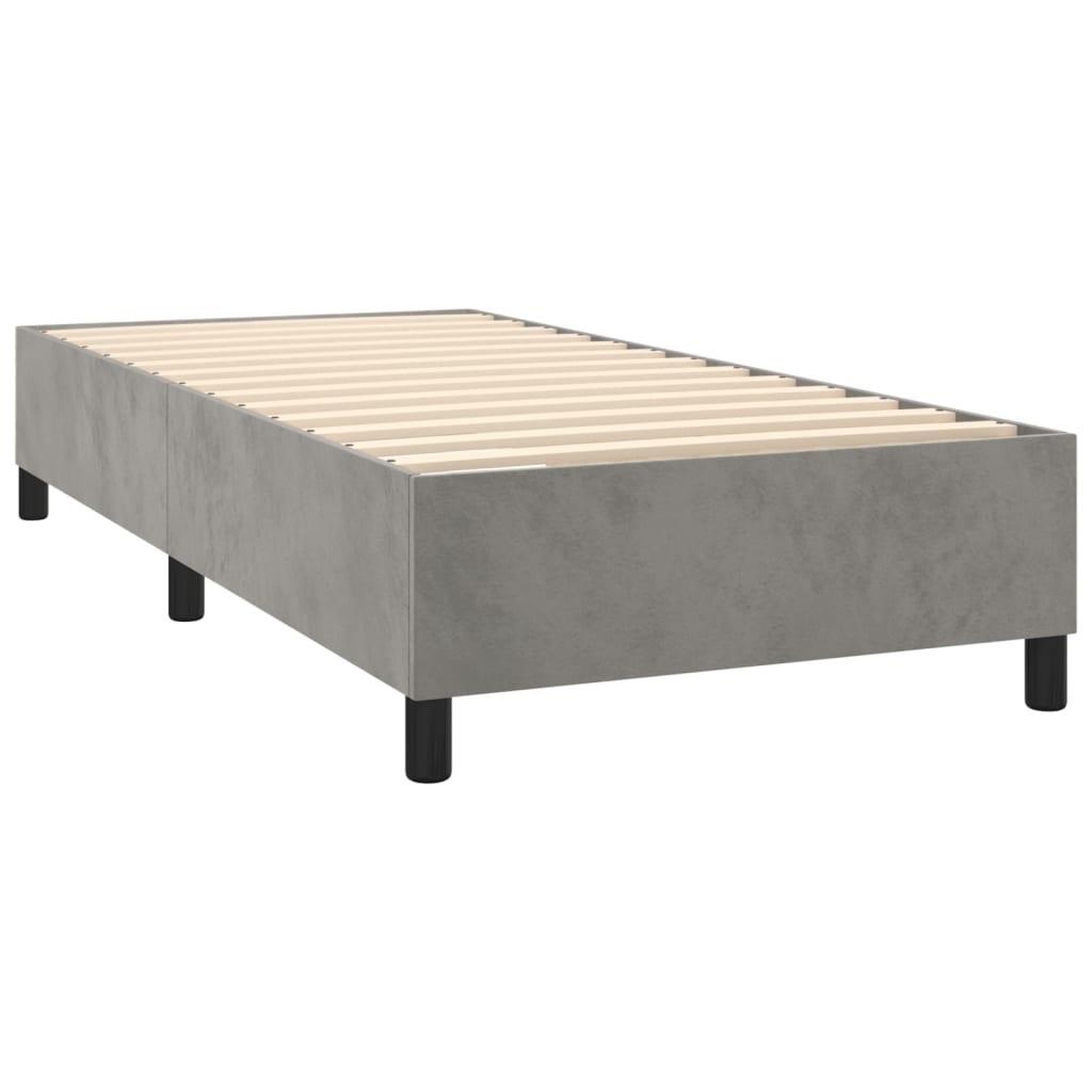 Box spring krevet s madracem svjetlosivi 100x200 cm baršunasti