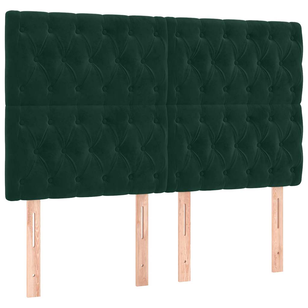 Krevet s oprugama i madracem tamnozeleni 140x200 cm baršunasti